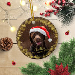 Décoration En Céramique Joli chien chiot animal de compagnie premier Noël<br><div class="desc">Jovely Chien Chiot Pet Pet Premier Noël Photo Céramique Ornement</div>