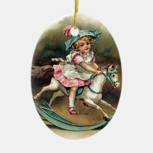 Décoration En Céramique Joli enfant vintage sur rockinghorse shabbychic