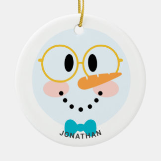 Décoration En Céramique Joli hiver Personnalisé Snowman Visage Noël