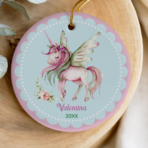 Décoration En Céramique Joli Licorne Rose Fantaisiste Cadeau de Fêtes Garç