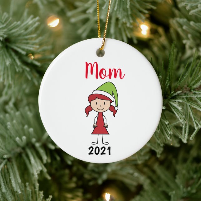 Décoration En Céramique joli Noël de maman personnalisée (Arbre)