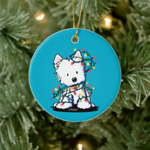 Décoration En Céramique Joli Noël Westie KiniArt