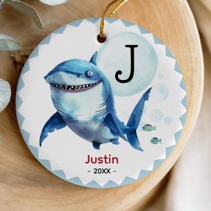 Décoration En Céramique Joli océan bleu requin côtier Noël souvenir