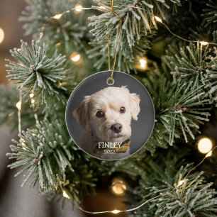 Décoration En Céramique Joli Photo Personnalisé de Noël pour Animal de Com