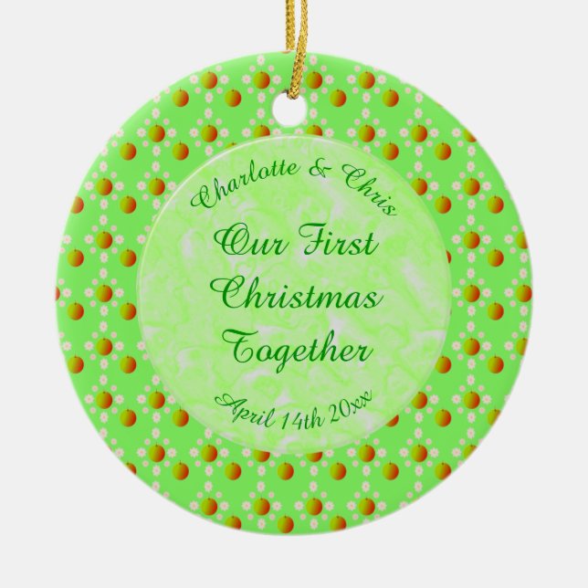 Décoration En Céramique Joli Printemps Mariage Pomme fleur et Pommes (Devant)