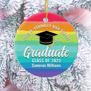 Décoration En Céramique Joli Rainbow Graduate sur mesure Graduate Noël