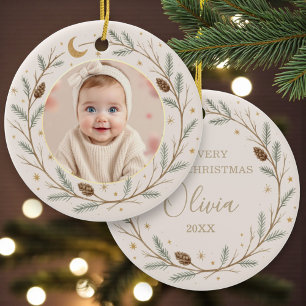 Décoration En Céramique Jolie Bébé Céleste Premier Noël Photo