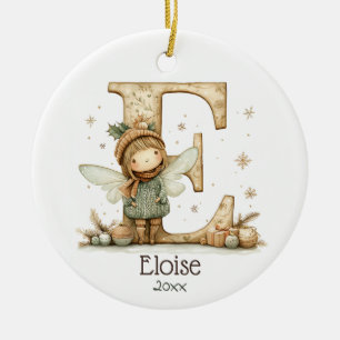 Décoration En Céramique Jolie Fée de Noël Première Fête Personnalisée