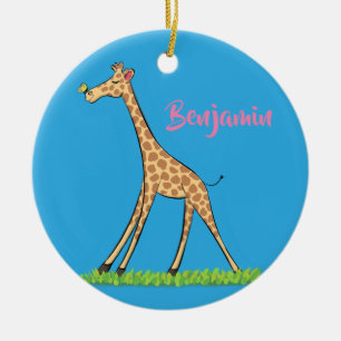 Décoration En Céramique Jolie girafe avec dessin animé de papillon