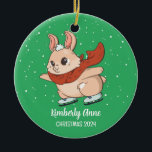 Décoration En Céramique Jolie Lapin Lapin Noël Neige Vacances d'hiver<br><div class="desc">Belle caricature animale pour enfants et enfants. Parfait pour la première fête de Noël en famille. Vous pouvez customiser le texte pour n'importe quelle occasion.</div>
