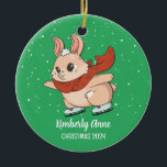 Décoration En Céramique Jolie Lapin Lapin Noël Neige Vacances d'hiver<br><div class="desc">Belle caricature animale pour enfants et enfants. Parfait pour la première fête de Noël en famille. Vous pouvez customiser le texte pour n'importe quelle occasion.</div>