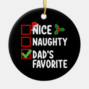 Décoration En Céramique Jolie liste de Noël préférée de papa vilain famill