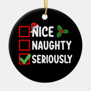 Décoration En Céramique Jolie Méchant Sérieusement Père Noël Liste de Noël