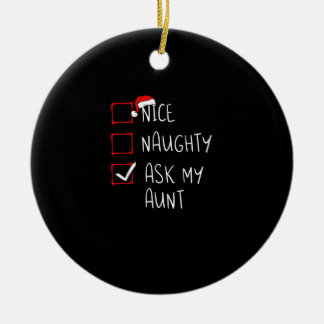 Décoration En Céramique Jolie Méchante Demande à ma tante Liste de Noël Xm