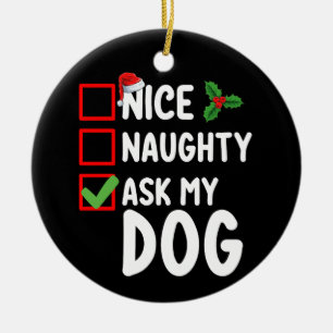 Décoration En Céramique Jolie méchante liste de Noël des fêtes de mon chie