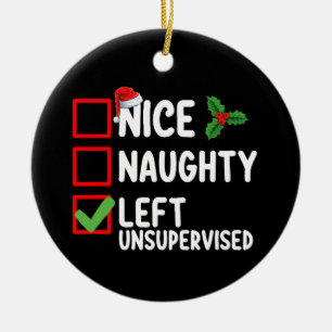 Décoration En Céramique Jolie méchante liste de Noël laissée sans surveill