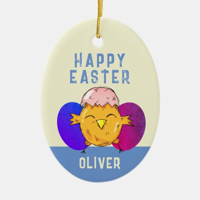 Décoration En Céramique Jolie poule et oeufs de Pâques Pâques Pâques (Devant)