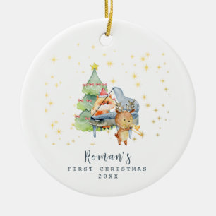 Décoration En Céramique Jolis Animaux de la Forêt pour le Premier Noël de