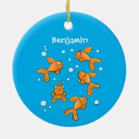 Jolis poissons rouges orange sur une illustration 