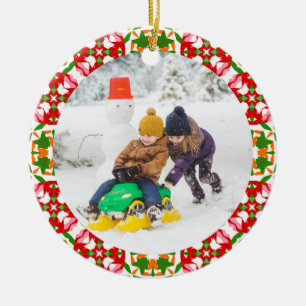 Décoration En Céramique Jolly Festive Rouge Noël Photo Cadre