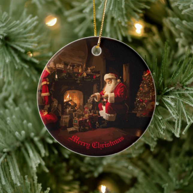 Décoration En Céramique Jolly Old Saint Nick (Arbre)