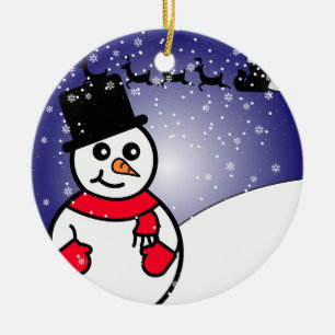Décoration En Céramique Jolly Snowman