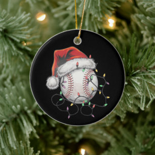 Décoration En Céramique Joueur de baseball de Noël Santa Sports