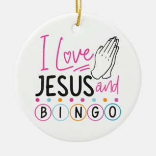 Décoration En Céramique Joueur de Bingo Jésus Foi Chrétien J'aime Jésus Un