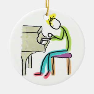 Décoration En Céramique Joueur de piano Stickman