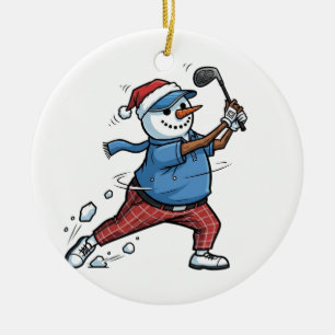 Décoration En Céramique Joueur de tennis bonhomme de neige Noël 2026 Vacan