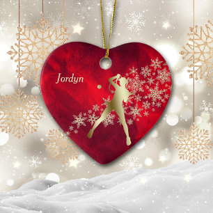 Décoration En Céramique Joueur de tennis Red Gold