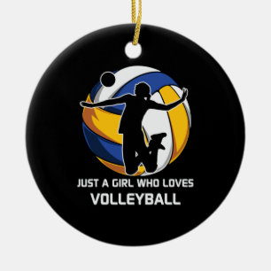 Décoration En Céramique Joueuse De Volley-ball Juste Une Fille Qui Aime Le