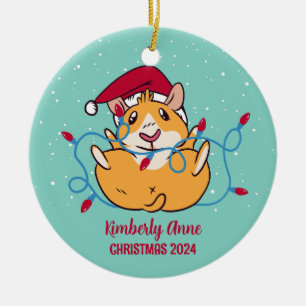 Décoration En Céramique Jour de Noël de Cochon de Guinée moelleux