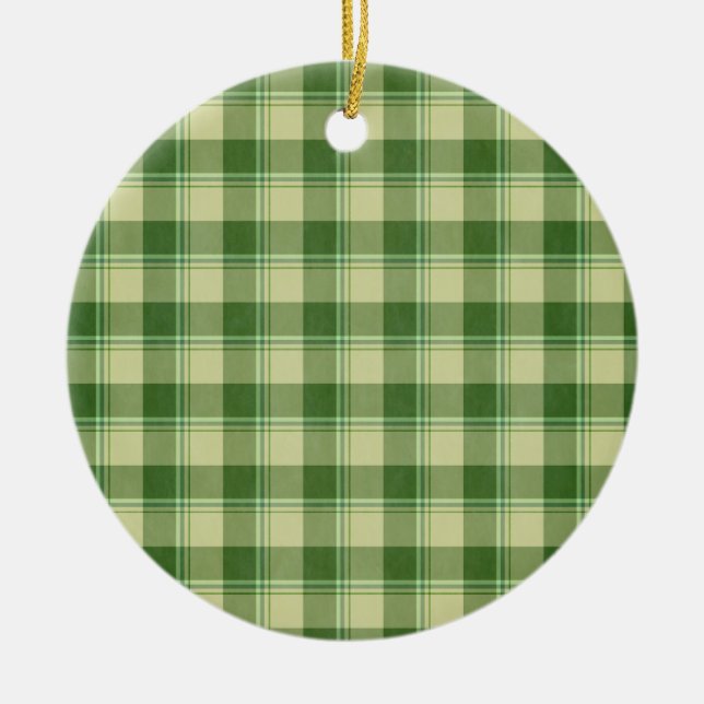 Décoration En Céramique Journée de la Saint Patrick à Plaid Vert (Devant)