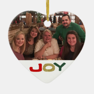 Décoration En Céramique Joy Custom Photo de famille à deux côtés Noël