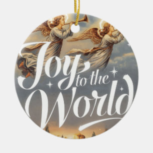 Décoration En Céramique Joy to the World Christmas Design