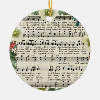 Décoration En Céramique Joy to the World Vintage Christmas Sheet Music
