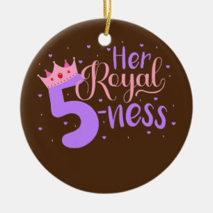 Décoration En Céramique Joyeuse Fille Anniversaire 5e Fête Son Fiativité R