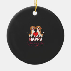 Décoration En Céramique Joyeuse Saint-Valentin Couple Beagle