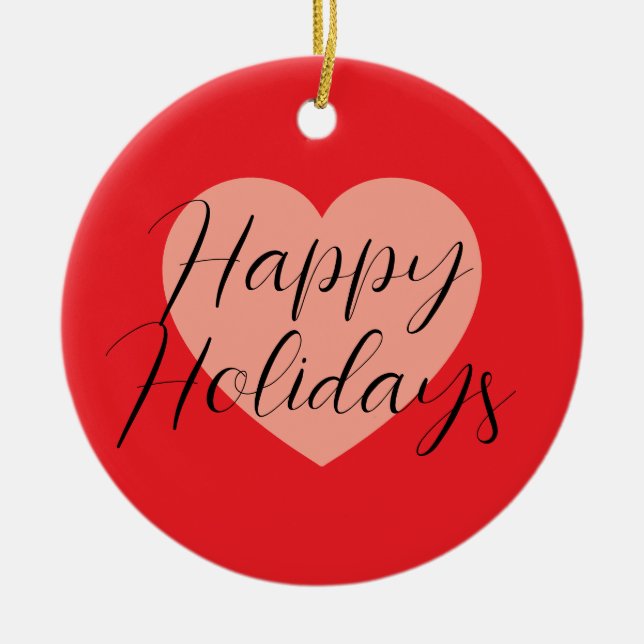 Décoration En Céramique Joyeuses Fêtes Joyeux Noël Période des Fêtes Cœur (Devant)