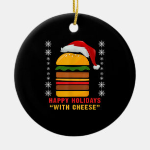 Décoration En Céramique Joyeuses Vacances Avec Cheese Christmas Cheeseburg
