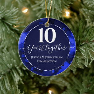 Décoration En Céramique Joyeux 10ème anniversaire de Mariage une photo