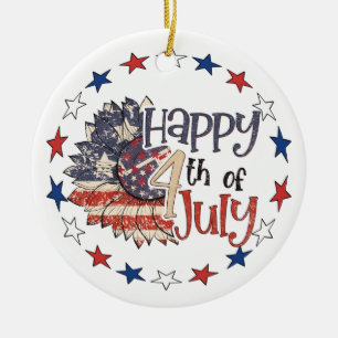 Décoration En Céramique Joyeux 4 Juillet Photo Personnalisée