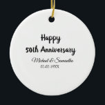 Décoration En Céramique Joyeux 50e anniversaire ajouter nom du couple date<br><div class="desc">conception</div>