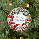 Décoration En Céramique Joyeux animaux de Noël Santa Hat Ornament en céram<br><div class="desc">Profitez des vacances avec ces adorables animaux en chapeaux de Santa.</div>