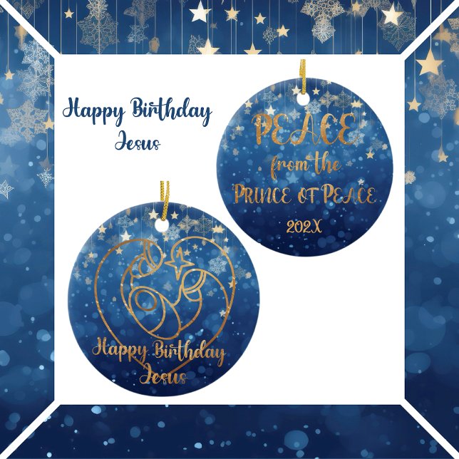 Décoration En Céramique Joyeux anniversaire Jésus Noël (Créateur téléchargé)