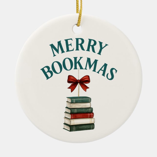 Décoration En Céramique Joyeux Bookmas  (Devant)
