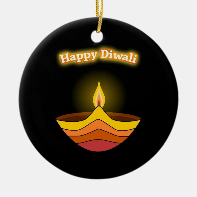 Décoration En Céramique Joyeux Diwali (Devant)