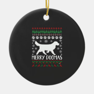 Décoration En Céramique Joyeux Dogmes Chien Flocon de Neige Sweat de Noël