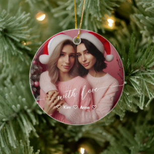 Décoration En Céramique Joyeux et brillant lesbienne rose rétro Photo pe